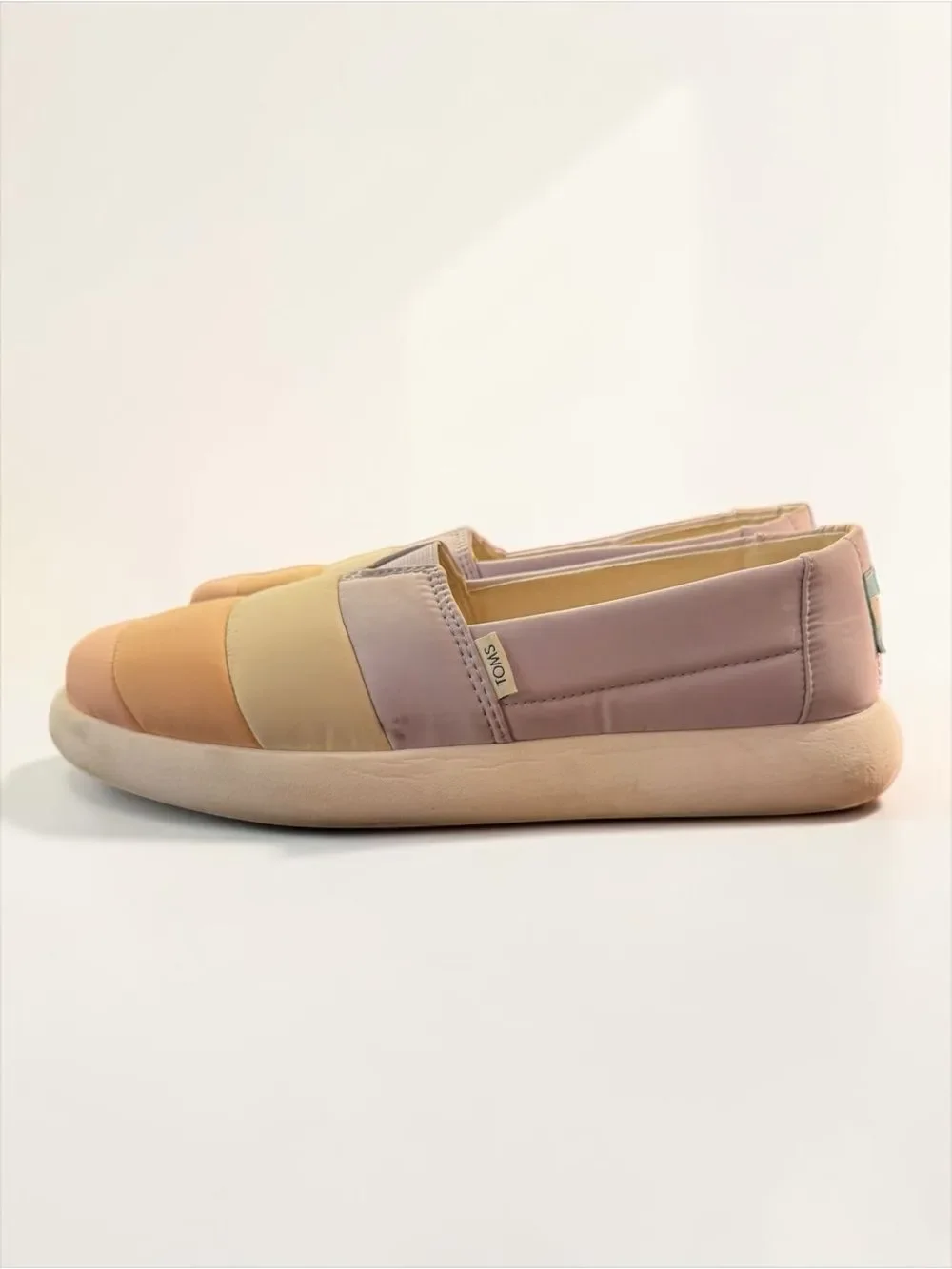TOMS Mallow Alpargatas Quilted Pastel Lavender Peach Cream 9.5